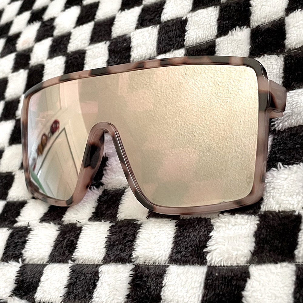ALDO leopard print with rose gold mirrored sunglasses
